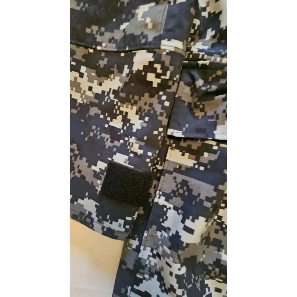 U S Navy Blue Camo GoreTex‎ Parka Jacket Mens Full Zip Hooded Size Medium Short